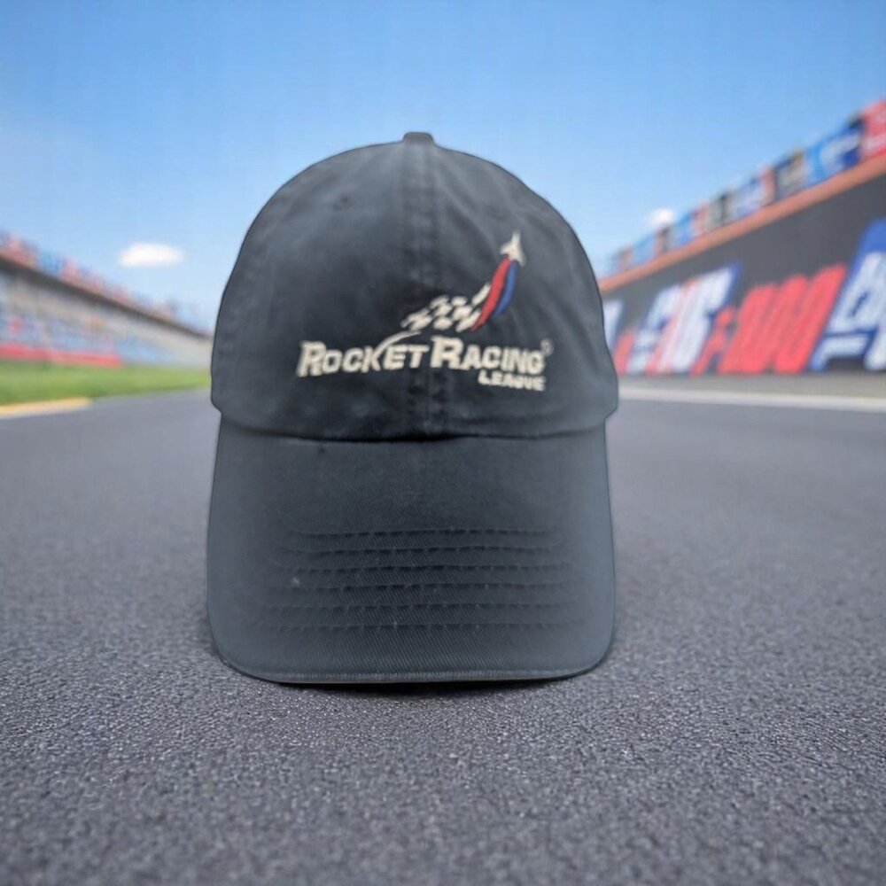 Rocket Racing League Adjustable Black Cap With Embroidered Logo